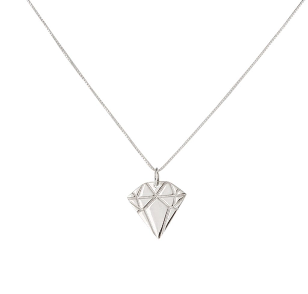 Silver Diamond Necklace Small