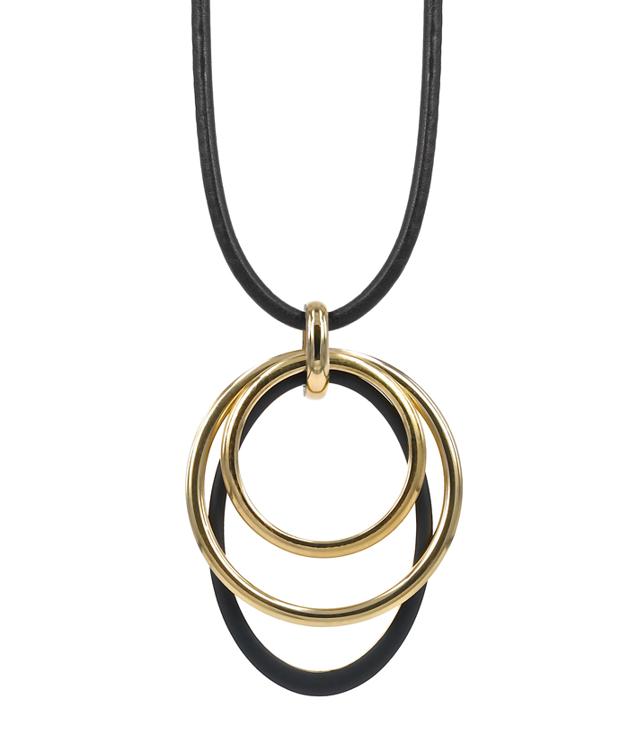 Bonita Leather Gold Necklace