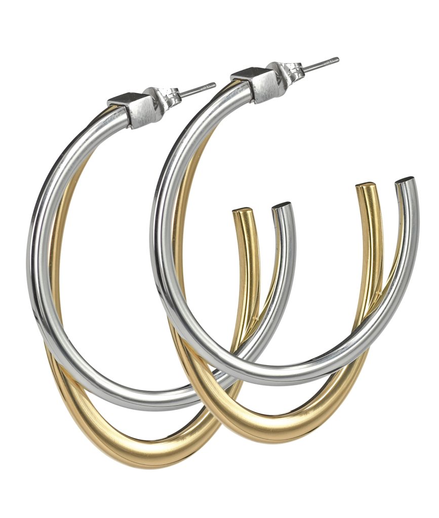 Bonita Earrings Steel/Gold