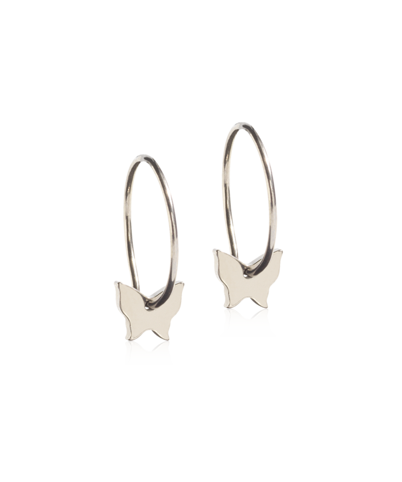 Blomdahl NT Ear Ring 14 mm, Pendant Butterfly 8 mm