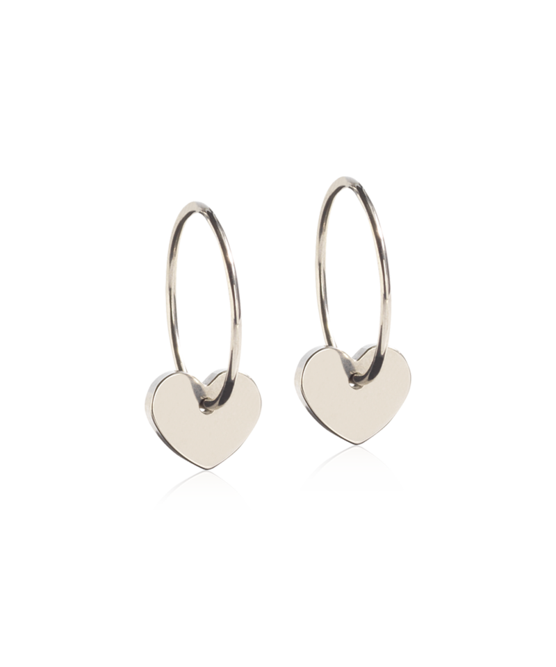 Blomdahl NT Ear Ring 14 mm, Pendant Heart 8 mm