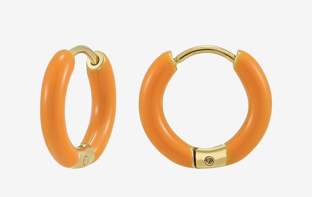 Enamel Hoop Orange Gold