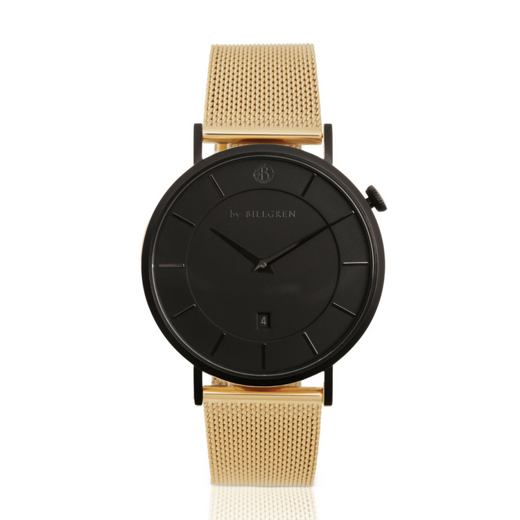 Klocka Douglas svart m guld mesh
