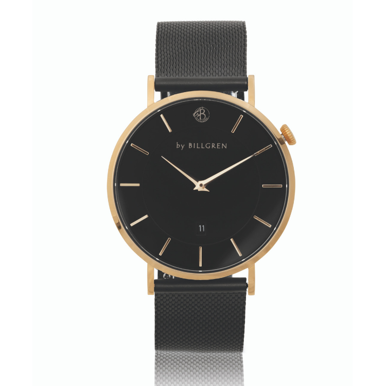 Klocka Douglas Guld/Svart m svart mesh