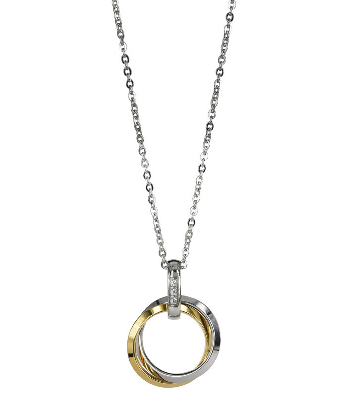 Carolin Long Necklace Steel/Gold