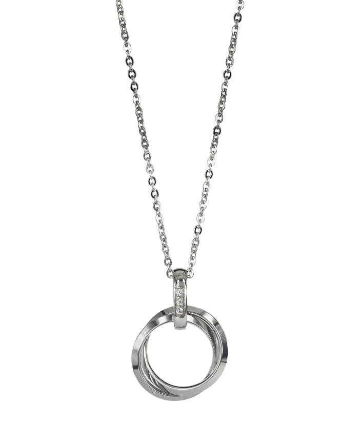 Carolin Long Necklace Steel/Matt steel