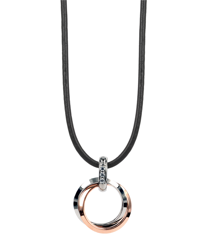 Carro Short Necklace Steel/Rose Guld