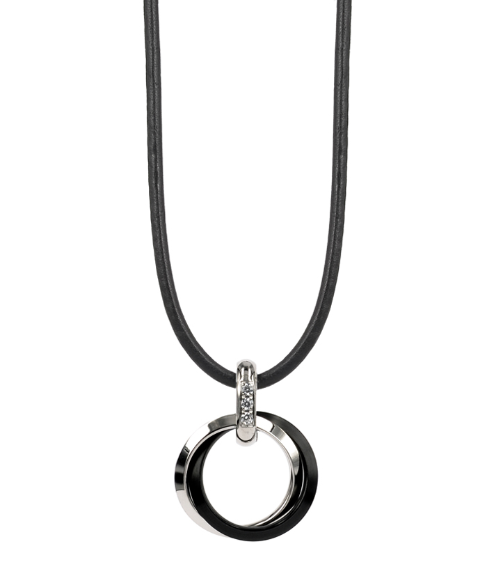 Carro Short Necklace Steel/Black