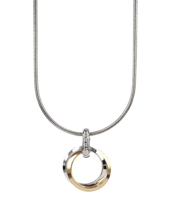 Carolin Short Necklace Steel/Gold