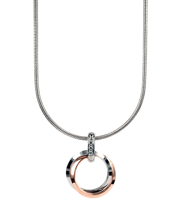 Carolin Short Necklace Steel/Rose Guld