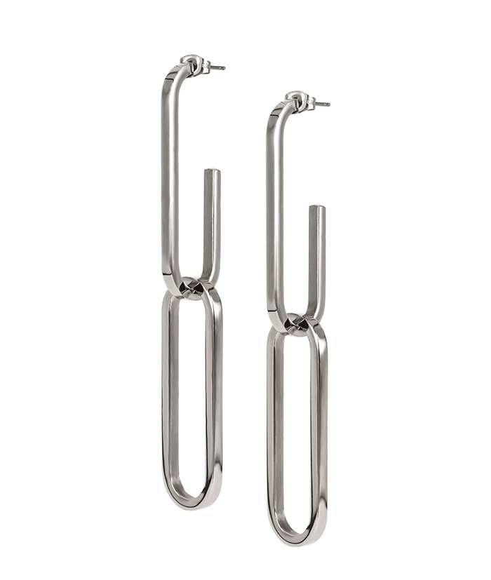 Chania Long Earrings Steel
