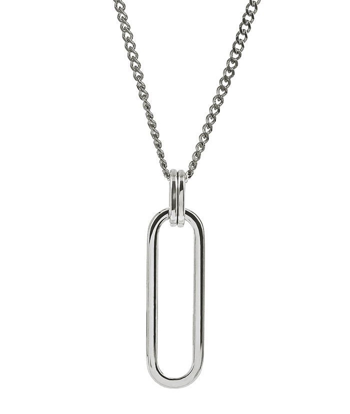 Chania Big Long Necklace Steel