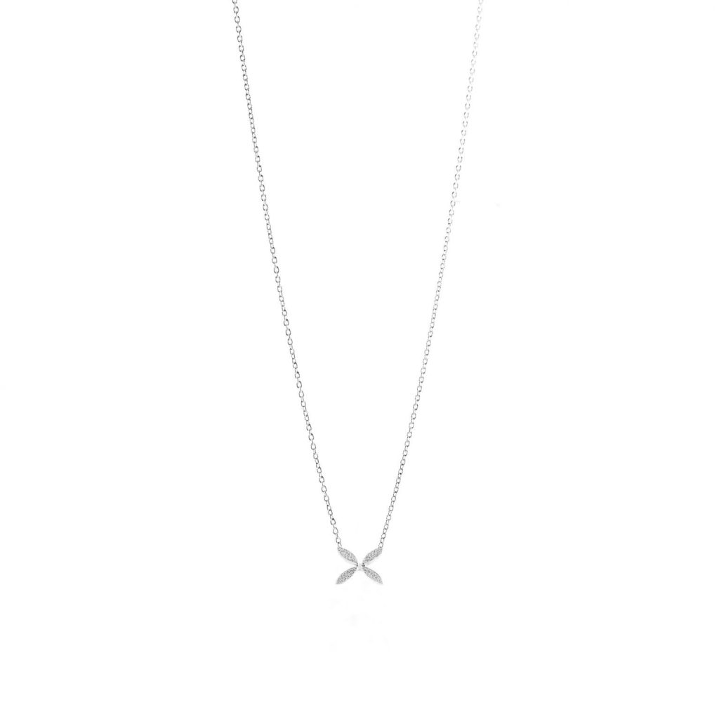 Sparkling ellipse mini halsband Silver