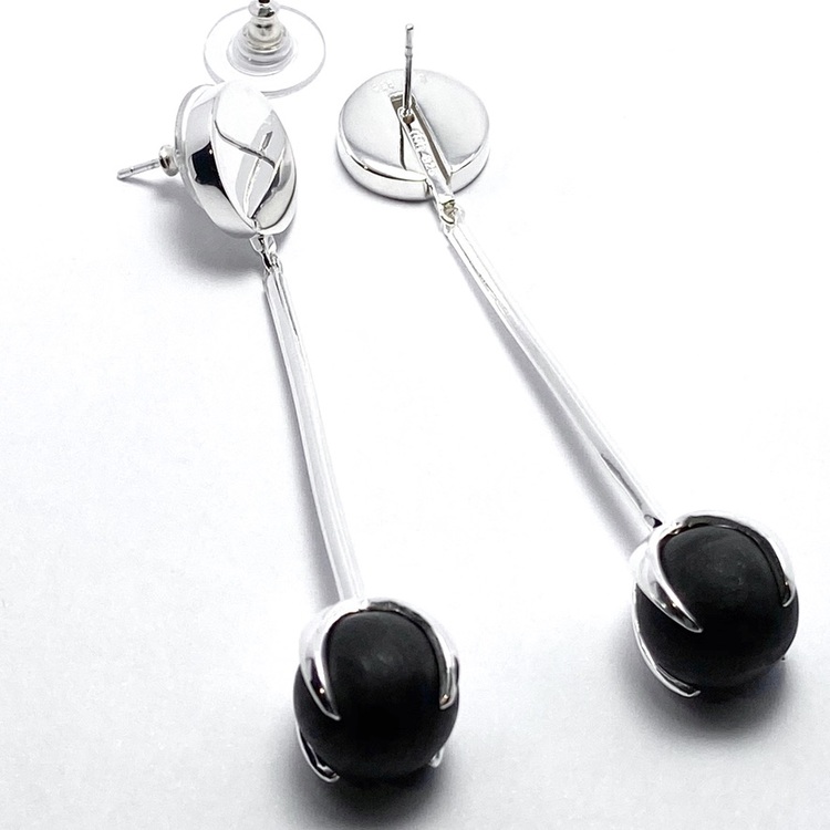 Claw Long Earrings Silver