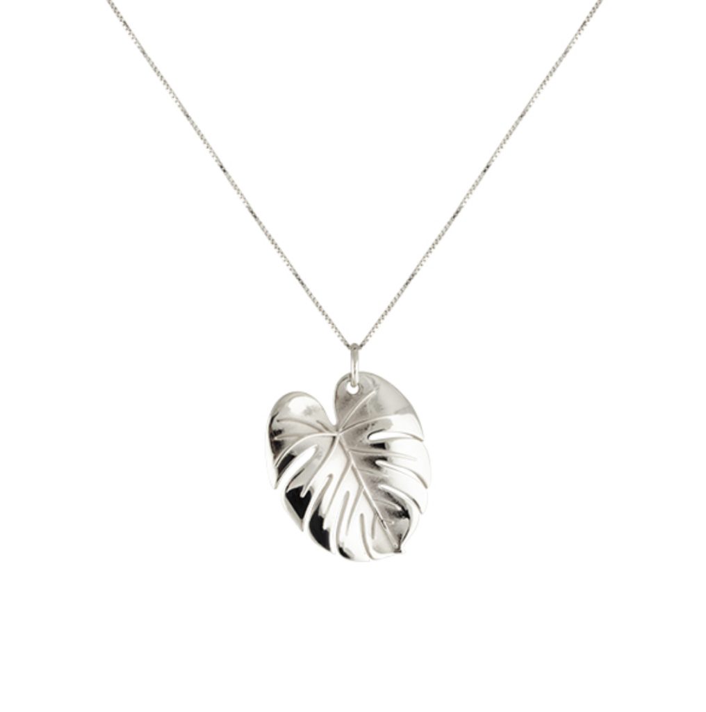 Palm Leaf Necklace Silver Small