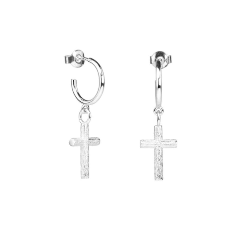 Branch Cross Earring Silver
