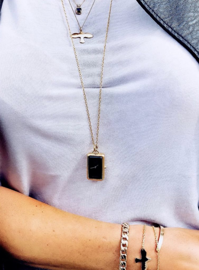 Watch Gold Black necklace