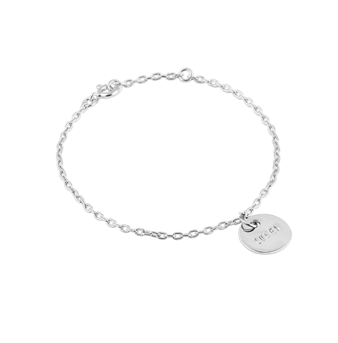 Queen Coin Bracelet Silver