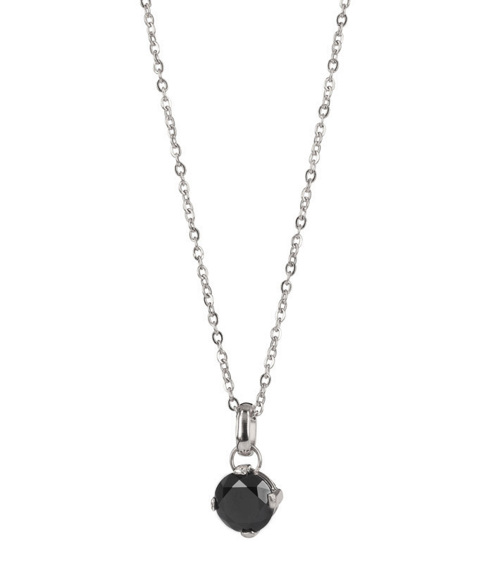 Frida Long Necklace Steel/Black