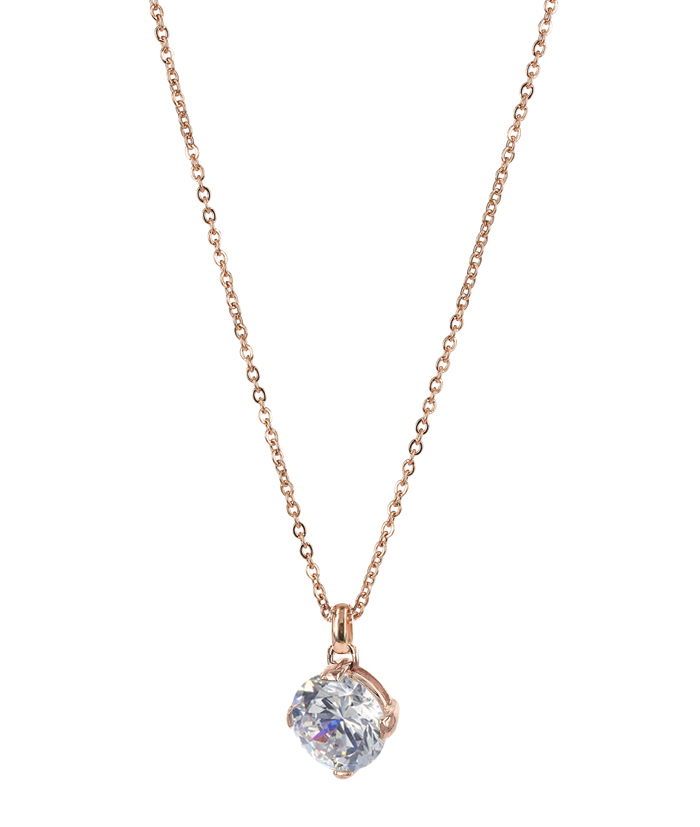 Frida Long Necklace Rosegold/White