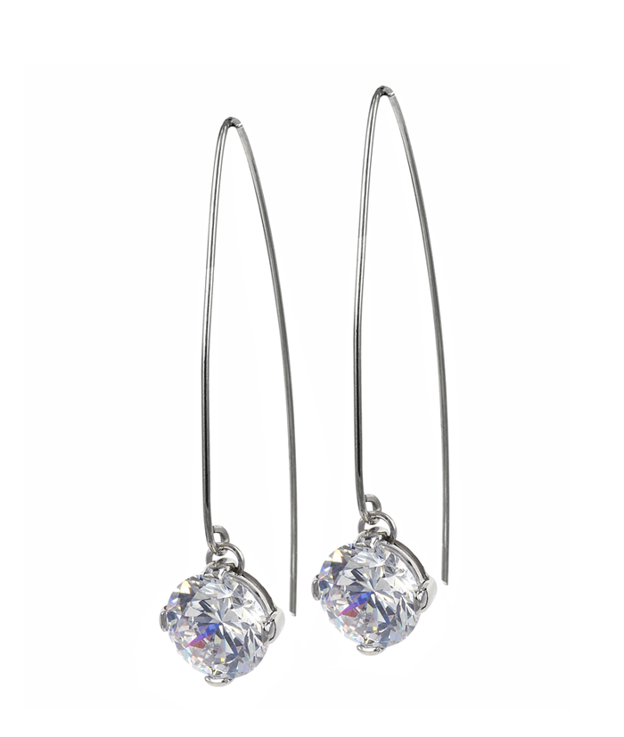 Frida Earrings Steel/White