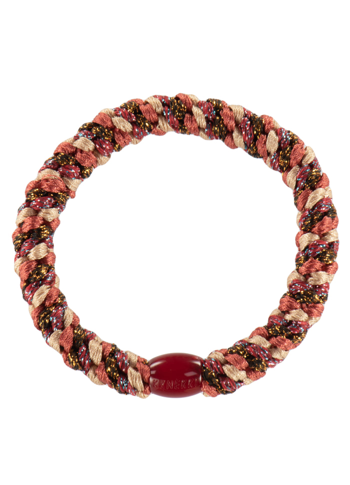 KKNEKKI Hårsnodd Armband Mix Rusty Peach Red Glitter