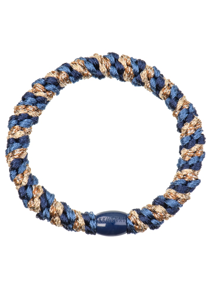 KKNEKKI Hårsnodd Armband Mix Navy Gold Glitter