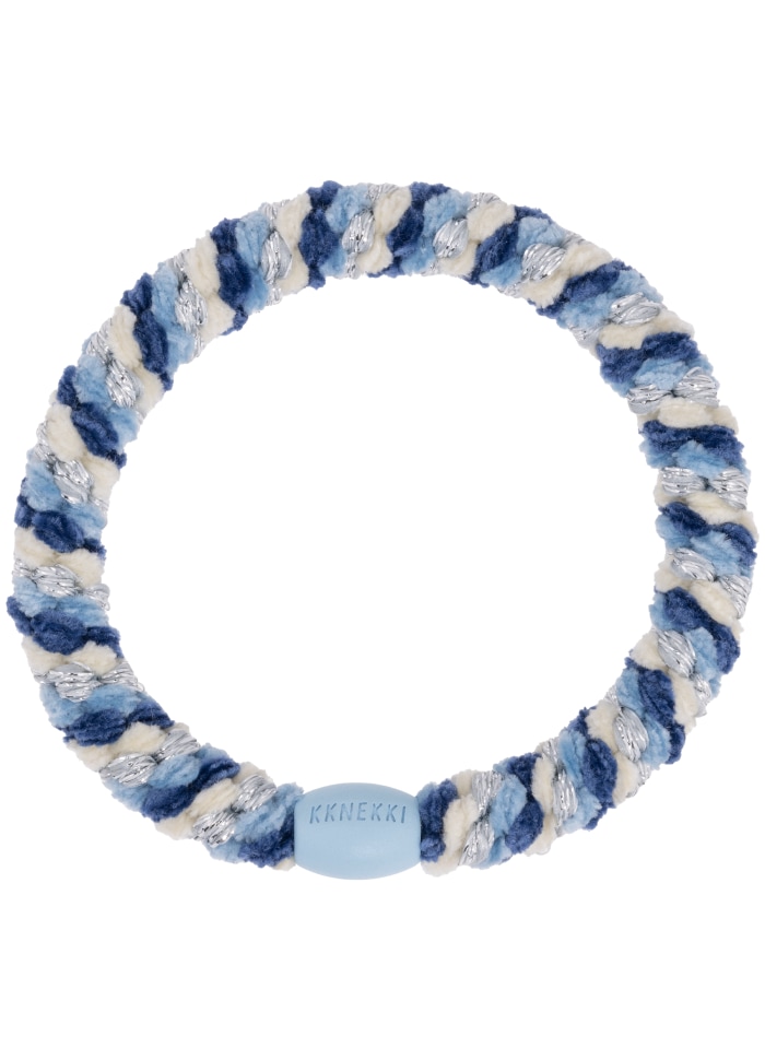 KKNEKKI Hårsnodd Armband Mix Blue Silver Glitter