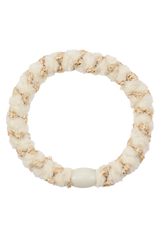 KKNEKKI Hårsnodd Armband Velvet Stripe Ivory