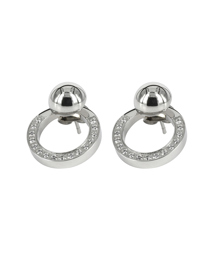 Leia Earrings Steel/White