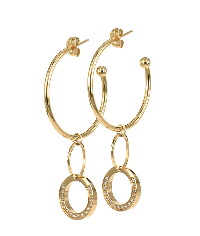 SISTA! Leia Hoops Earrings Gold/White