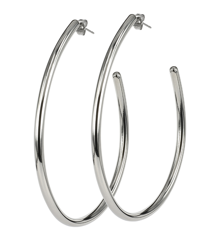 Natalie Big Earrings Steel