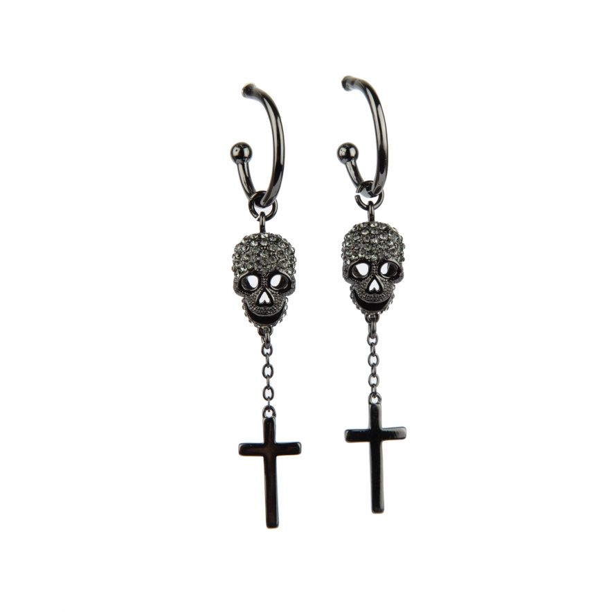 Poisonous Earrings Gun Metal
