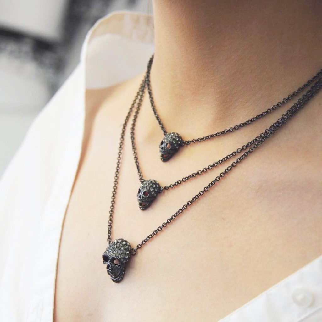This Way Necklace Gun Metal