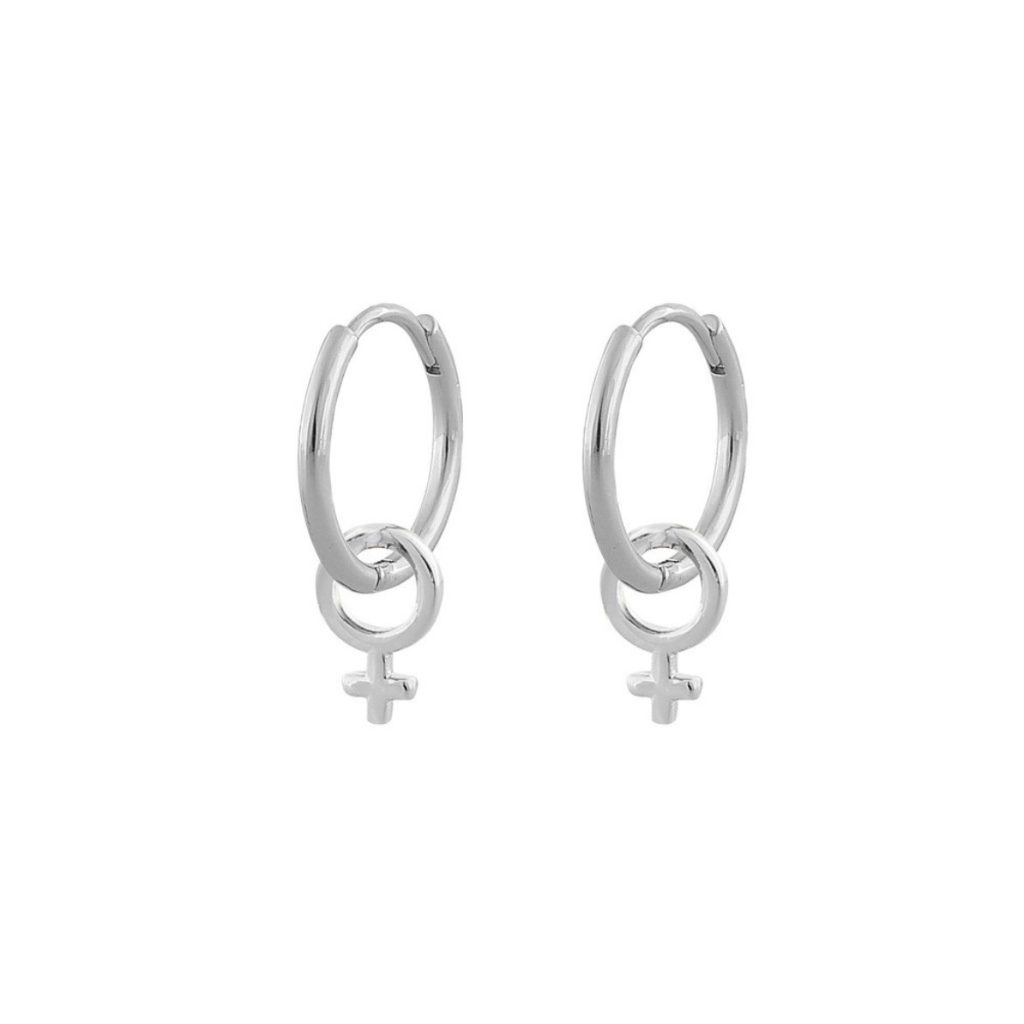 Charms ear Woman plain Silver