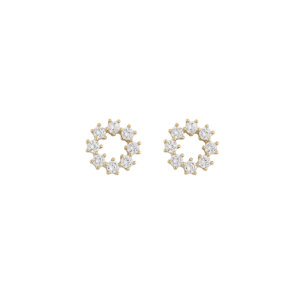 Luire Round Earrings Gold/Clear