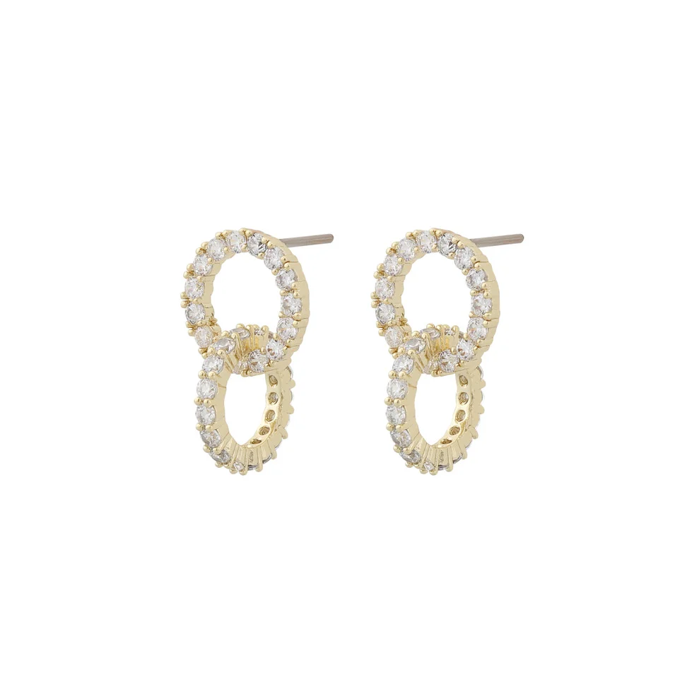 Essence small pendant earring Gold/Clear