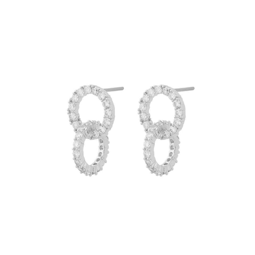 Essence small pendant earring Silver/Clear