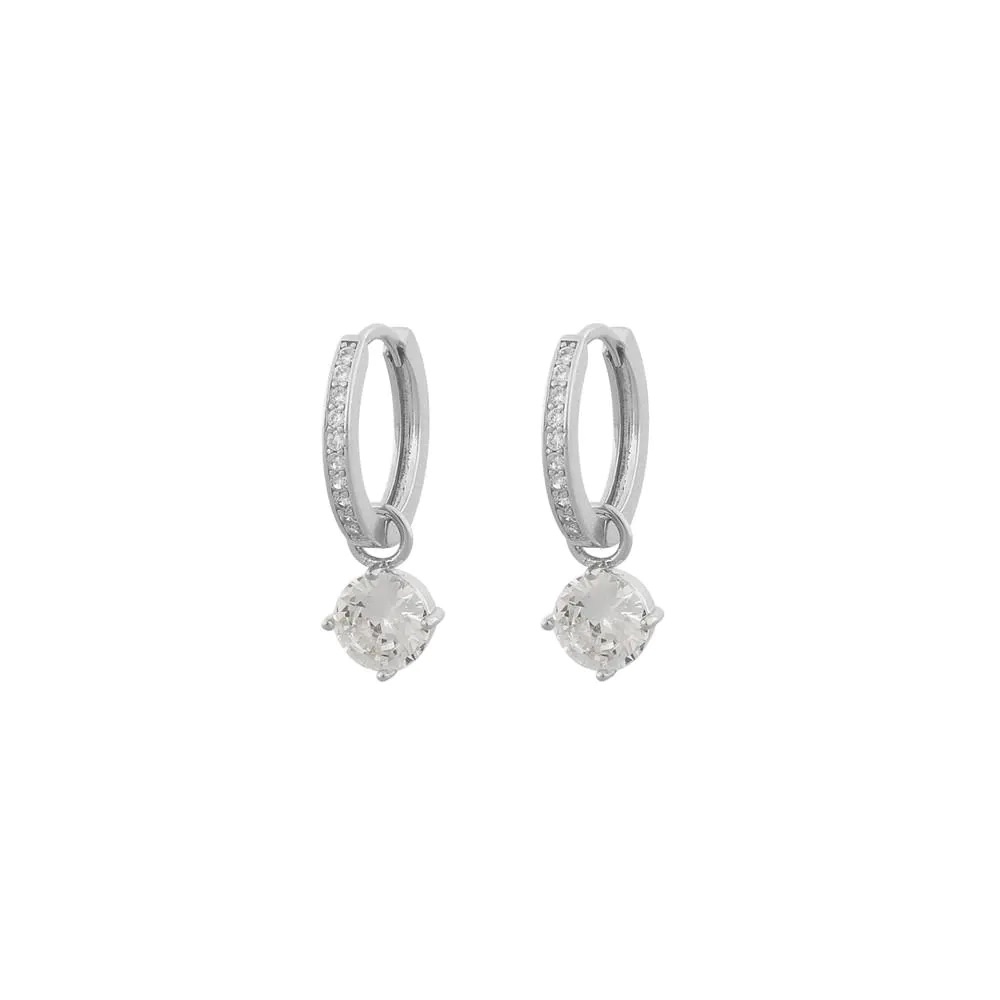 Rola round ring ear silver clear
