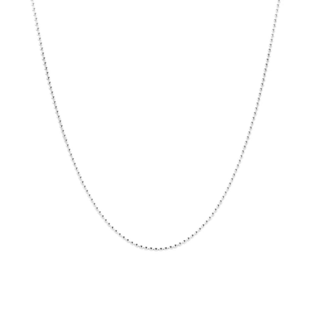 Globe Chain Thin Silver Necklace