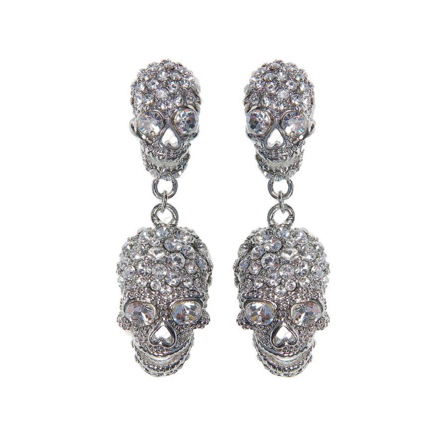 Black Diamond Earrings White