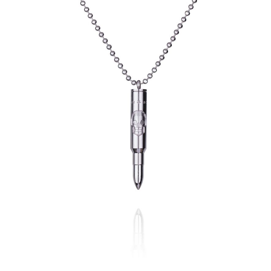 Small Bullet Necklace White